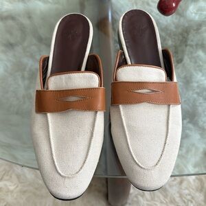 Bougeotte Bicolor Penny Loafer Mules